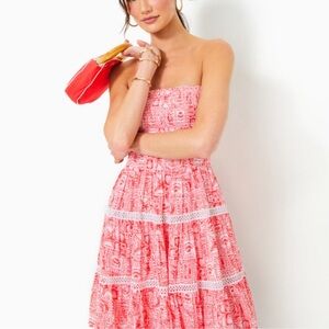 NWT Lilly Pulitzer Kelvin strapless smocked dress